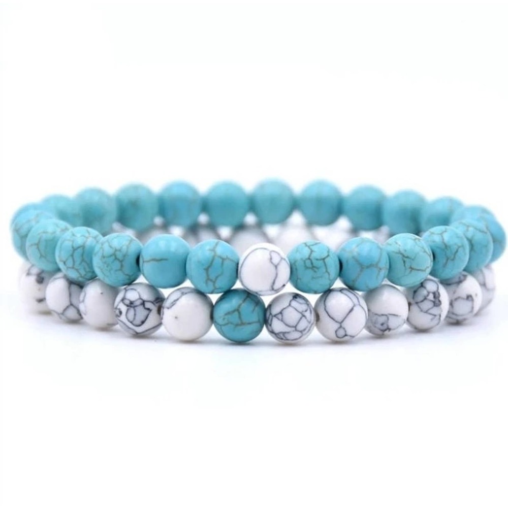 2 Piece Set Natural Stone Couple Bracelet Budha Yoga Lover